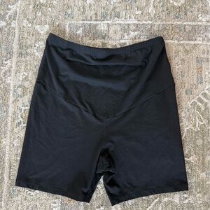 Black Maternity Biker Shorts